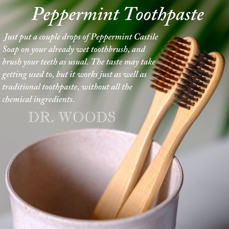 Dr. Woods Peppermint Liquid Castile Soap with Pump - Castile Soap with Pure Peppermint Oil, Body Wash for Men and Women, Contains Olive Oil, Natural Cleaner for Face, Hands, and Body - 32 Fl Oz