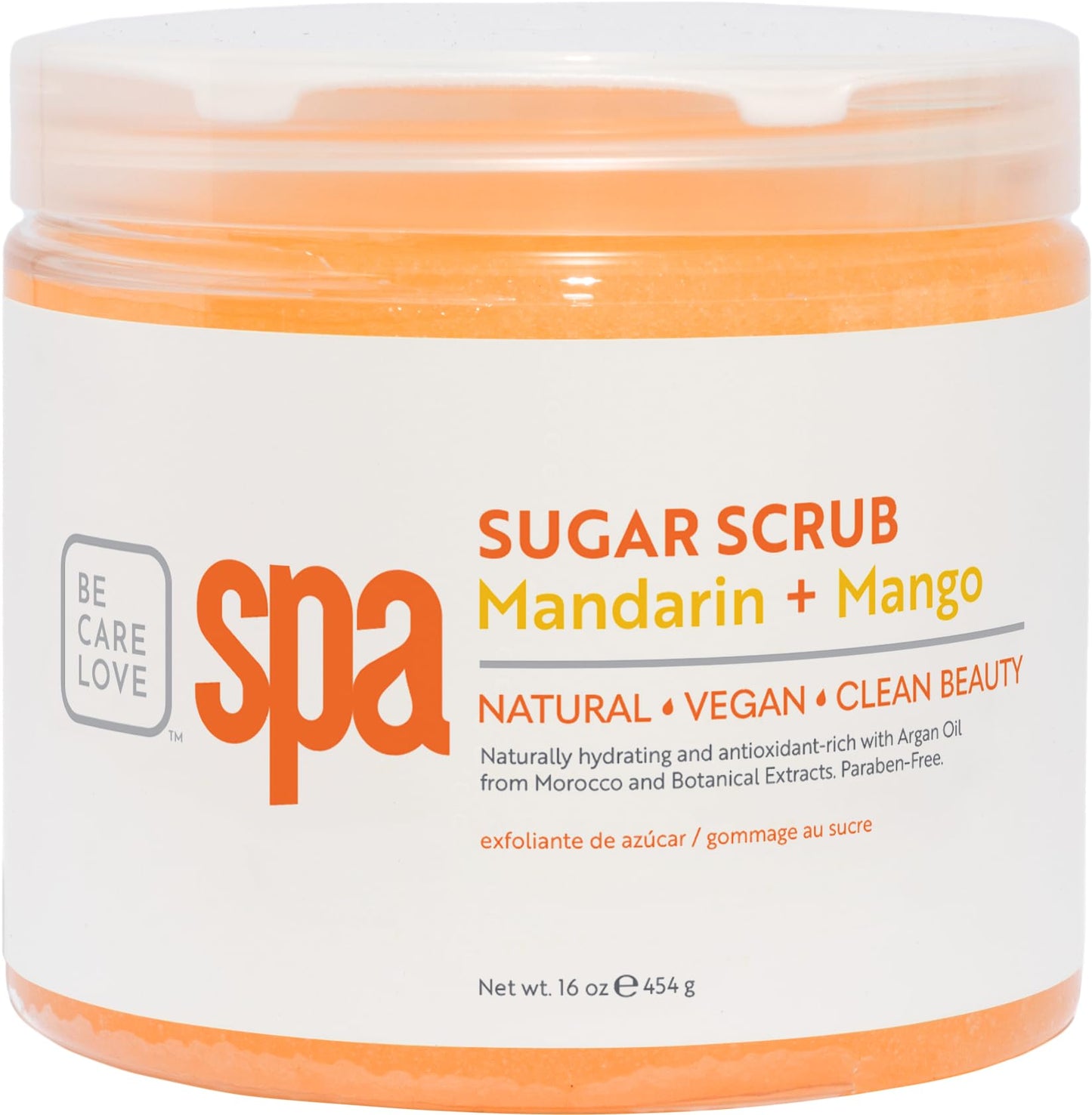 BCL Spa Sugar Scrub, Mandarin Mango For Hands, Feet and Body, 16 oz