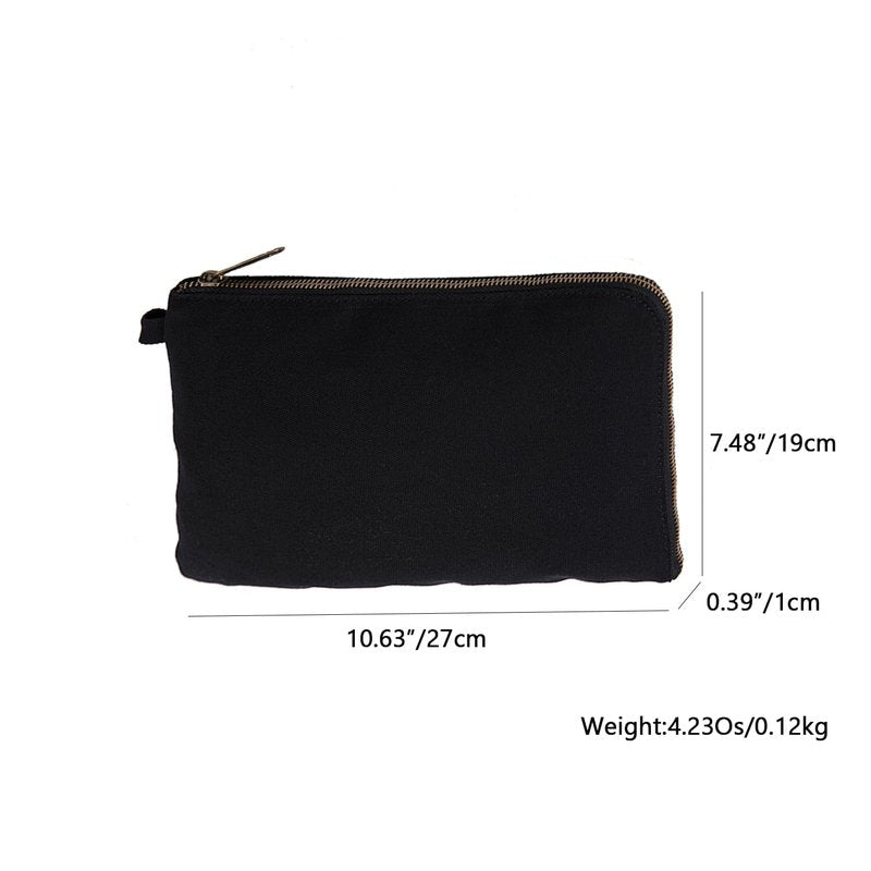 YONBEN Zipper Pouch Storage Bag Simple and Stylish Women's Cosmetic and Travel Bag (Black-improved-3)