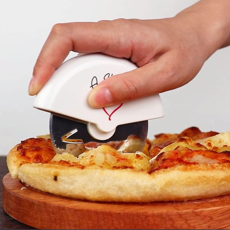 A Slice of Love Pizza Cutter Wheel - Stainless Steel Kitchen Tool in Mini Pizza Box | Perfect Wedding Favor & Bridal Shower Gift