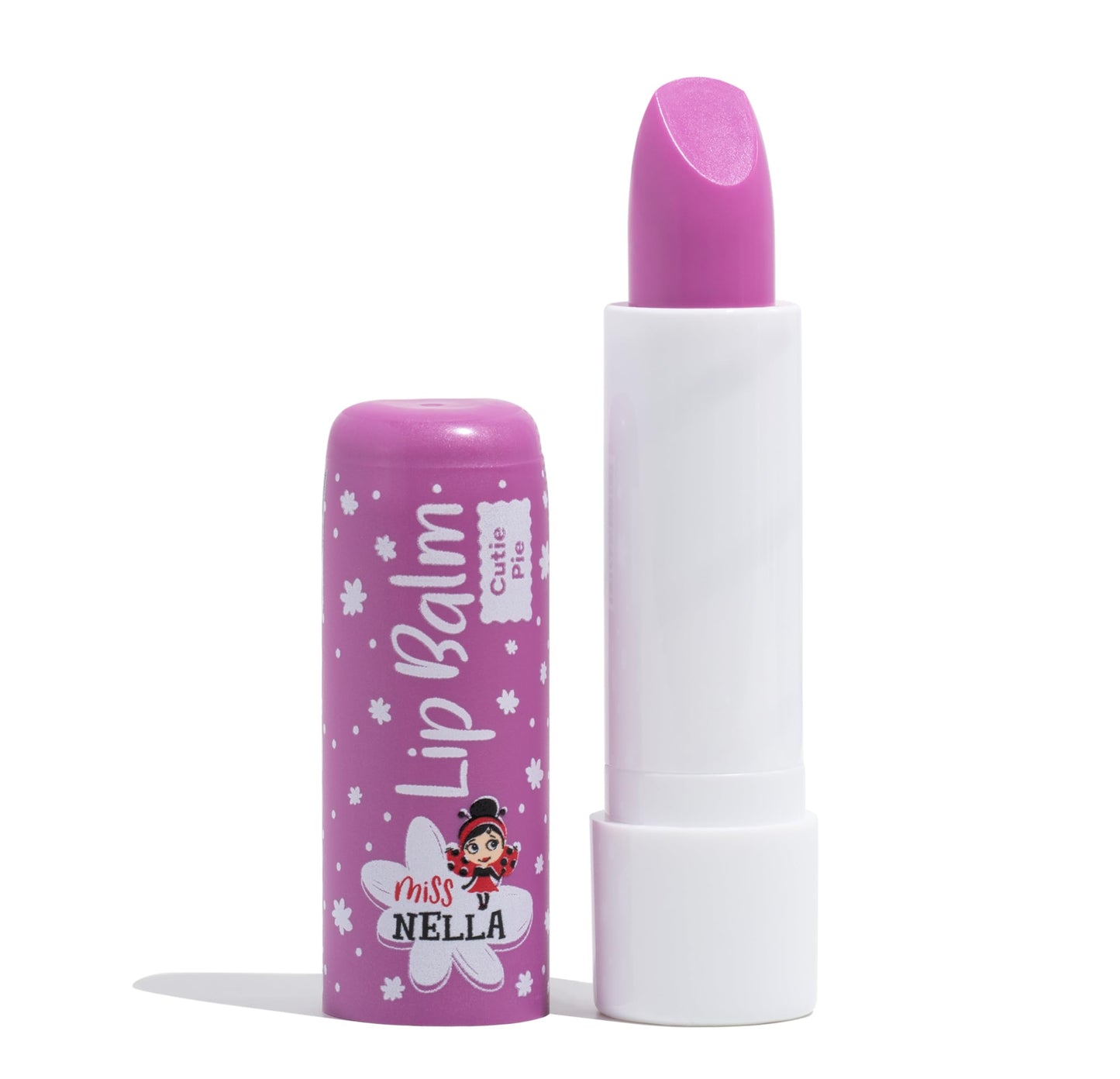 Miss Nella Nail Polish + Lip Balm set- Special Purple Glitter Nail Polish for Kids- BLUEBERRY SMOOTHIE, with Peel-off, Water Based & Odour Free Formula + CUTIE PIE purple hypoallergenic lip balm