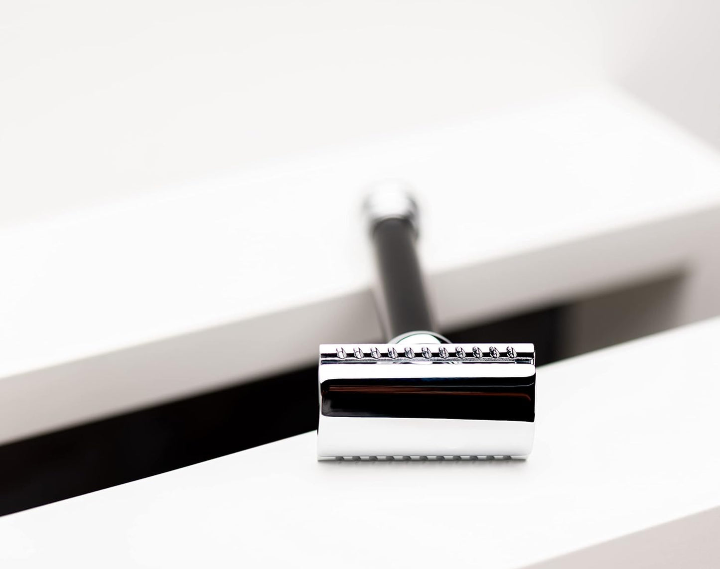 Merkur 38B Double Edge Safety Razor - Black Handle | Extra Large Brass Grip | Plastic-Free, Two-Piece Design