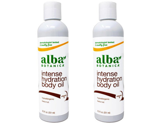 Alba Botanica Hawaiian Body Oil Kukui Nut 8.5 Ounces 2 Pack