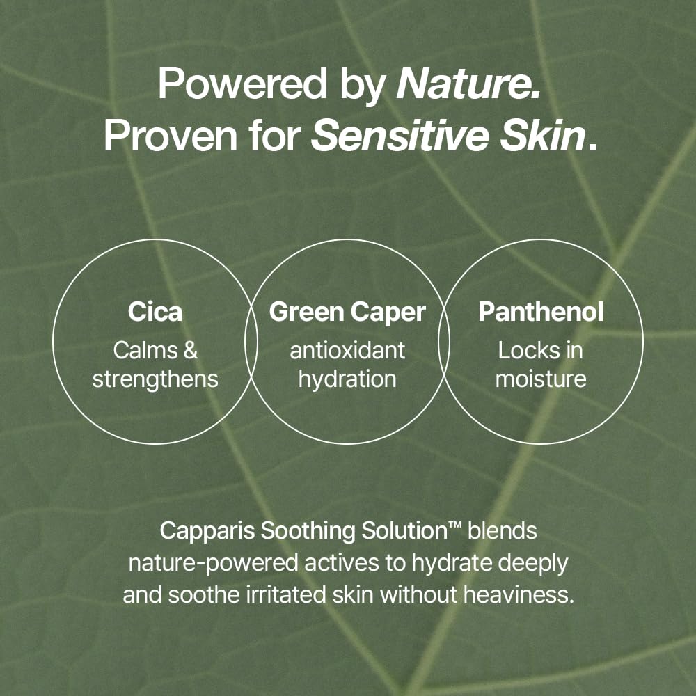 NATURAL DERMA PROJECT Green Caper Deep Hydration Cream (80ml / 2.70 Fl oz) Calming, Soothing, Panthenol, Hydrating for Sensitive and Dry Skin, Face Moisturizer, NDP