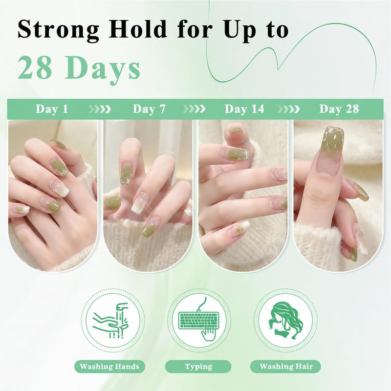 Nail Glue for Press Ons, 10s Fast-Drying No U V Light Needed - Upgrade Super Strong Semi Solid Gel Nail Glue Last Up to 28+ Days & Easy to Remove, 10g*2 High Capacity for Fake & Acrylic Nail Tips