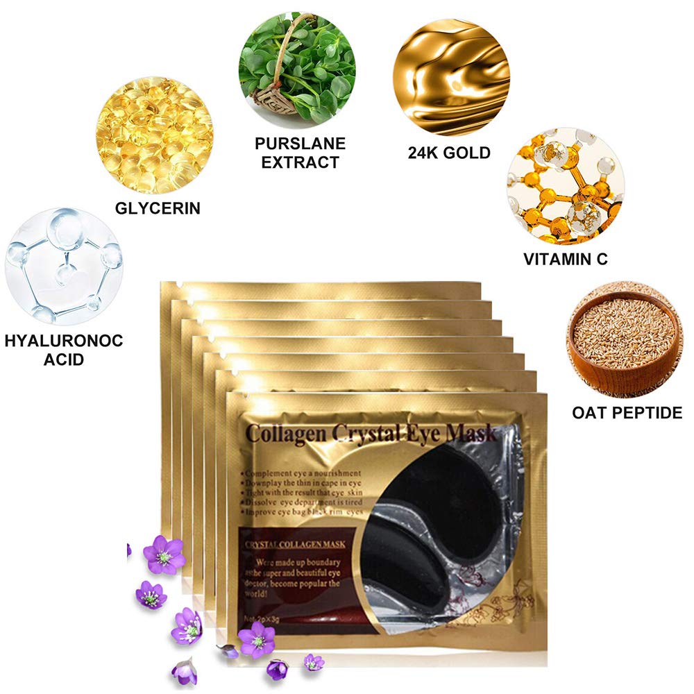 Under Eye Patches, 30 Pairs Gold Eye Mask, Eye Gel Pads With Collagen Treatment for Reducing Dark Circles, Lighten Wrinkles Anti-Aging Moisturizing, Fine Lines Eye Bags Puffiness for Women Men