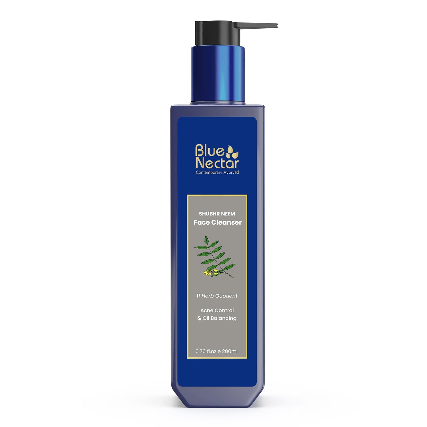 Blue Nectar Vitamin C Face Wash for Women and Men | Anti Acne Face Wash with Neem & Honey | Natural Cleanser for Face with Ayurvedic Herbs (11 Herbs, 6.76 Fl oz)