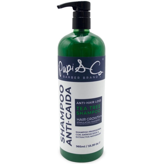 Papi & Co. - Revitalizing Tea Tree Anti Hair Loss Shampoo, Hair Regrowth for Men, Tea Tree Oil Men’s Shampoo with Natural Oil Extracts, 985 mL