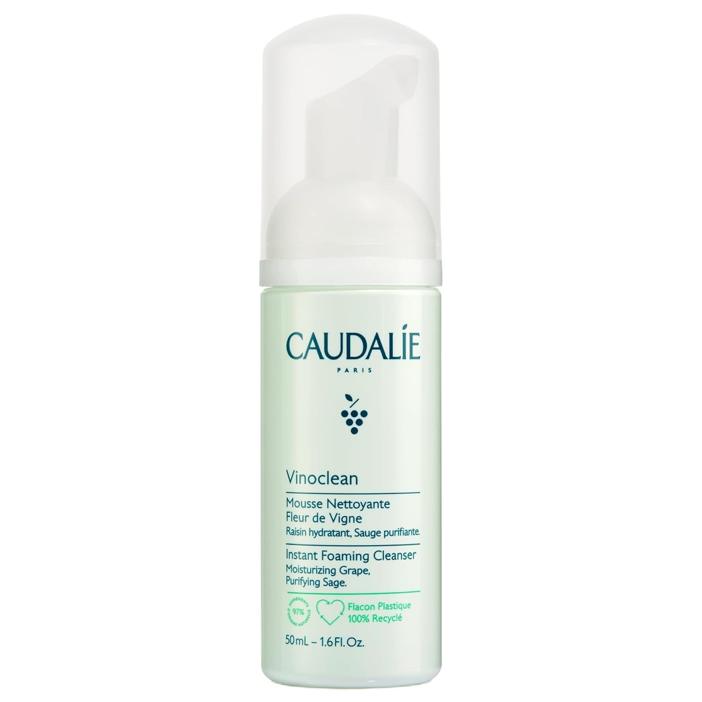 Vinoclean Gentle Instant Foaming Facial Cleanser - All Skin Types | Caudalie