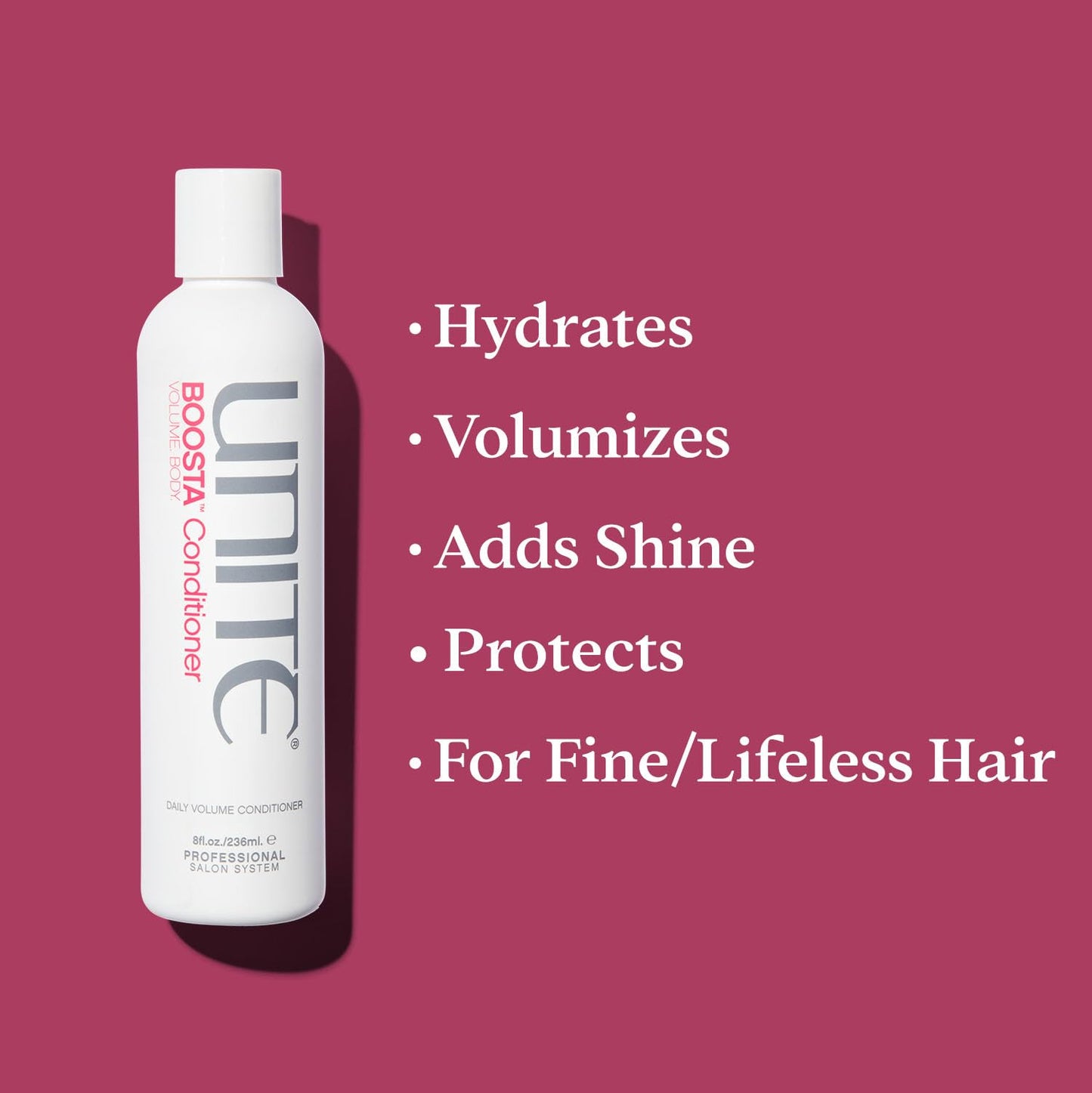UNITE Hair – BOOSTA Shampoo, Conditioner & Volumizing Spray – Builds Lift, Body & Shine – For Fine Hair – 10 Fl Oz, 8 Fl Oz & 8 Fl Oz
