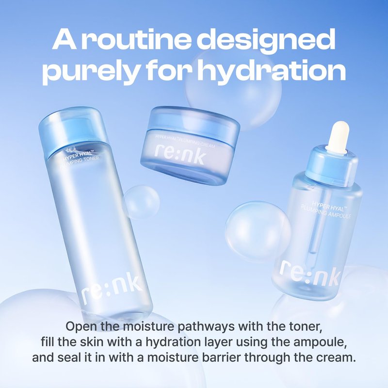 re:nk Hyper Hyal Plumping Toner – Deep Hydrating Face Toner with Hyaluronic Acid, Panthenol and Glycerin, Lightweight Moisturizing Facial Water for Radiant and Smooth Skin (6.76 fl oz)