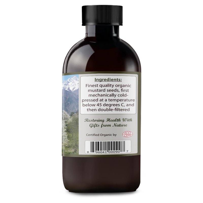 Tattva's Herbs Mustard Seed Oil for Hair, Cooking, Skin, & Massage, Unrefined Cold Pressed, Soothes Sore Joints, Kapha Balancing, 16 fl oz