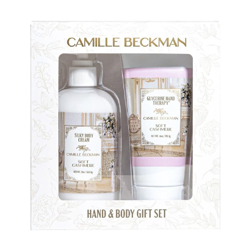 Camille Beckman Hand and Body Duet Set, Silky Body and Glycerine Hand Cream, Soft Cashmere