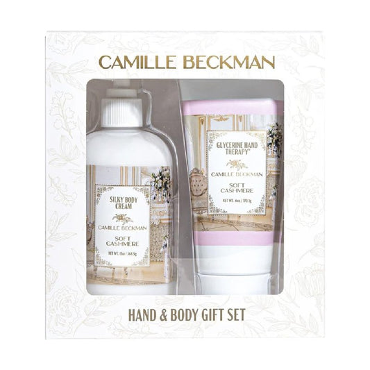 Camille Beckman Hand and Body Duet Set, Silky Body and Glycerine Hand Cream, Soft Cashmere