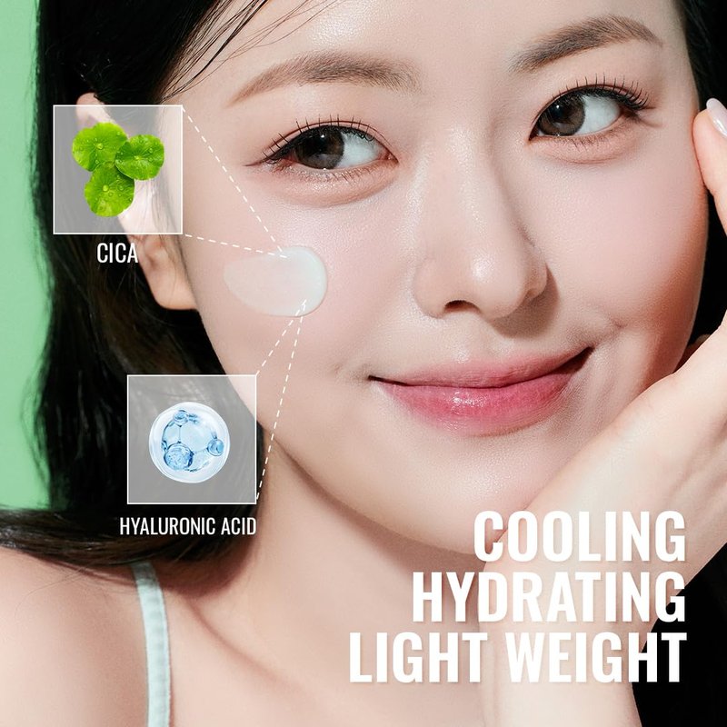 TOVEGAN Green Glow Up Cream｜Moisturizing Water-Soothing Texture｜After-Sun Calming Care｜Centella Asiatica 1.69 fl.oz