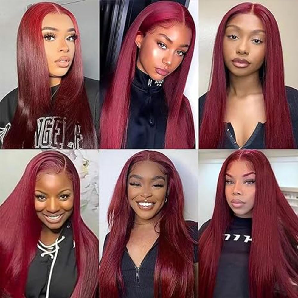 Burgundy Human Hair Bundles Wine Red 22 Inch Color 99J Bundles Human Hair Extension Straight 1 Bundle Burgundy Red Unprocessed Brazilian Virgin Hair 100G/PC