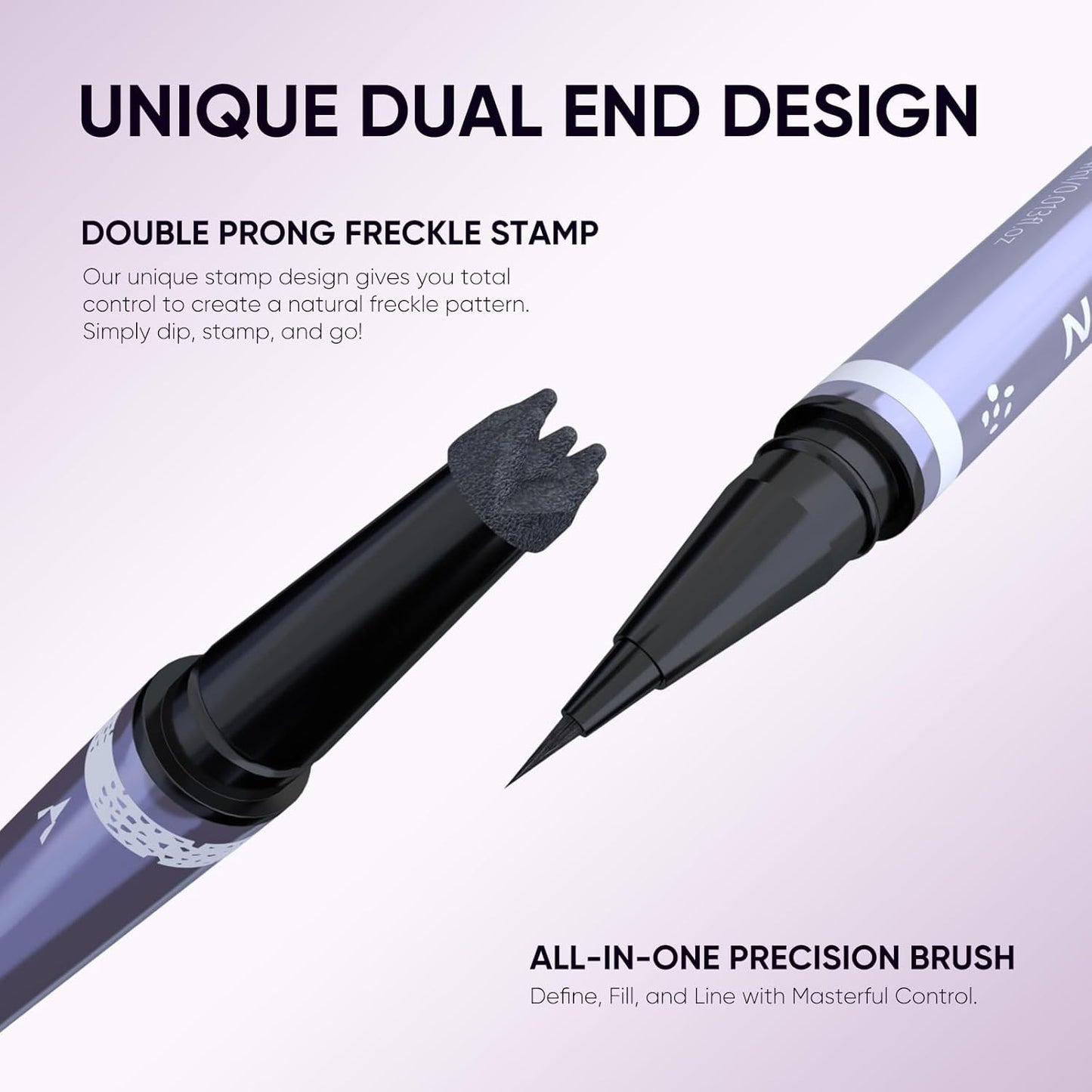 Dual Ended Freckle Pen - 2 in 1 Microblading & Eyebrow Makeup | Waterproof Natural Fake Freckles (02 Brown)