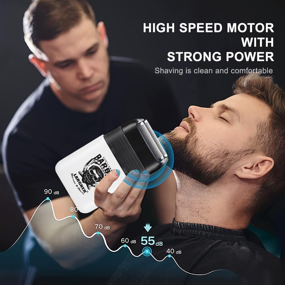 Largner Professional Barber Shaver Set, Hair Clippers for Men, Cordless Beard Trimmer & Electric Razor Shavers for Men, Rechargeable Set Barber Hair Cutting Kit Men's Grooming Kit