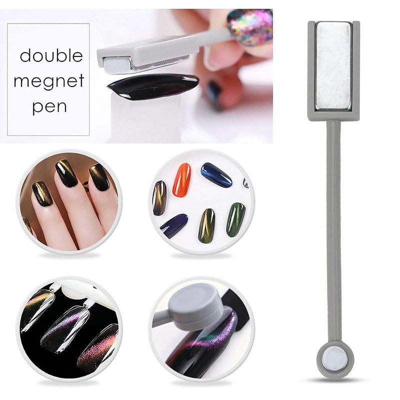 Magnet Nail Art Polish Tool Set - 17 Piece Cat Eye Gel Polish Kit for DIY & Salon Use | 3D Magnetic Tools
