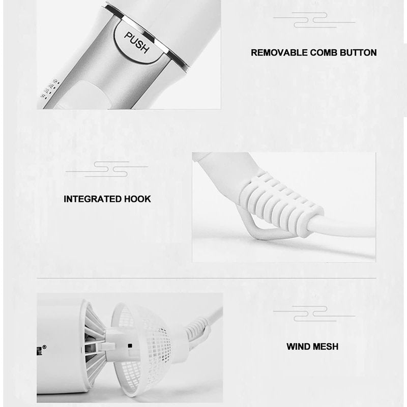 ZJchao 2 in 1 Hair Dryer Brush, Negative Ion Anti-frizz Hot Air Brush Blower, Professional Electric Household Hair Curling Comb, Protable Hair Dryer Comb Machine