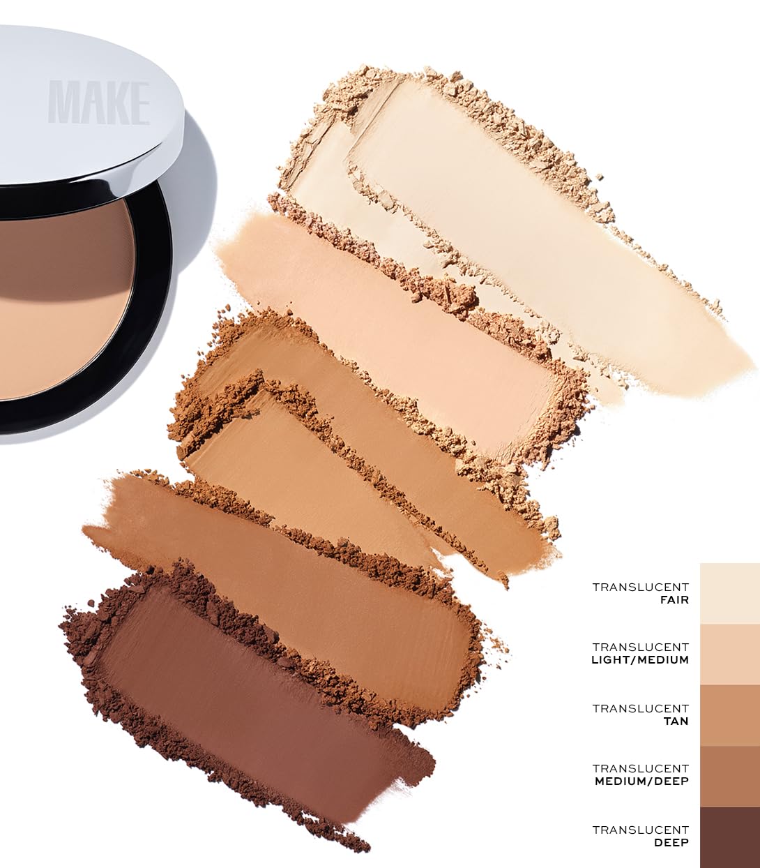 MAKE Beauty Diffusion Set, Translucent Setting Powder - Pressed Face Powder Compact for Smooth Matte Complexion. Sheer Coverage Finishing Foundation for Excess Oil. Shade - Fair