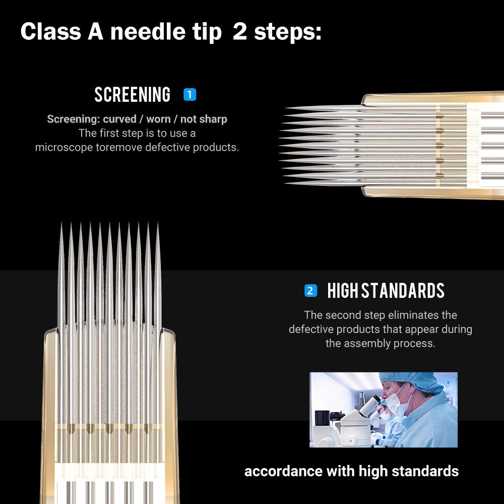 CHUSE 20pcs Cartridges Disposable Tattoo Needle Standard 9 Curved Magnum (1209RM)