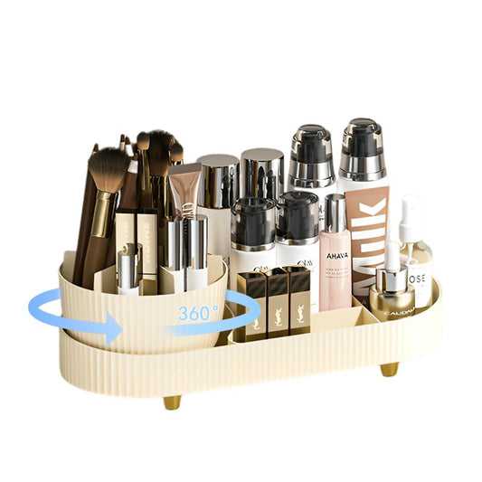 Covered Rotating Makeup Organizer with lid 360-Degree Rotation, Dust Cover-Perfect for Cosmetic Makeup Storage,Lotions Display Cases,Spinning Makeup Skincare Organizer,Countertop Perfume Organizer