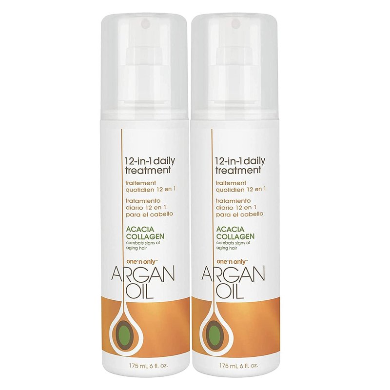 One N' Only Argan Oil 12-in-1 Daily Treatment Lightweight, Helps Control Frizz, Smooths, Detangles, Moisturizes, Strengthens and Adds Body to Dry, Damaged Hair, 6 Fl Oz (2pk)