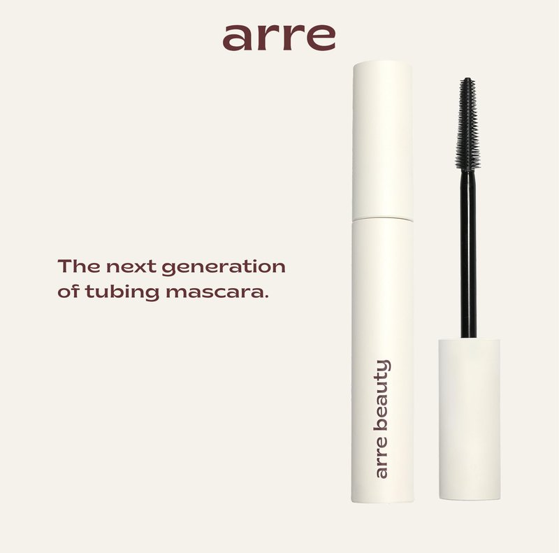 Arre Beauty Tubing Mascara - Lengthening Formula with Peptide Infused Lash Serum - Smudge-Proof, Warm Water Removal, Sensitive Eye Safe - Glossy Jet Black (Ace High)