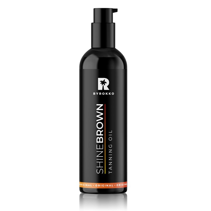 BYROKKO Shine Brown Tanning Oil – Dark Tan Accelerator with Coconut, Walnut & Hazelnut Oil for Outdoor Sun & Sunbed – Cruelty-Free, Water-Resistant - 5.07 Fl Oz