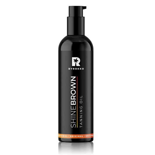 BYROKKO Shine Brown Tanning Oil – Dark Tan Accelerator with Coconut, Walnut & Hazelnut Oil for Outdoor Sun & Sunbed – Cruelty-Free, Water-Resistant - 5.07 Fl Oz