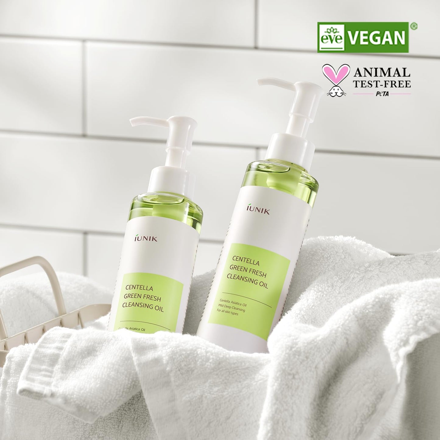 IUNIK Centella Green Fresh Cleansing Oil - Gentle Oil Cleanser for Pore Control & Makeup Removal | 200ml / 6.7 fl oz