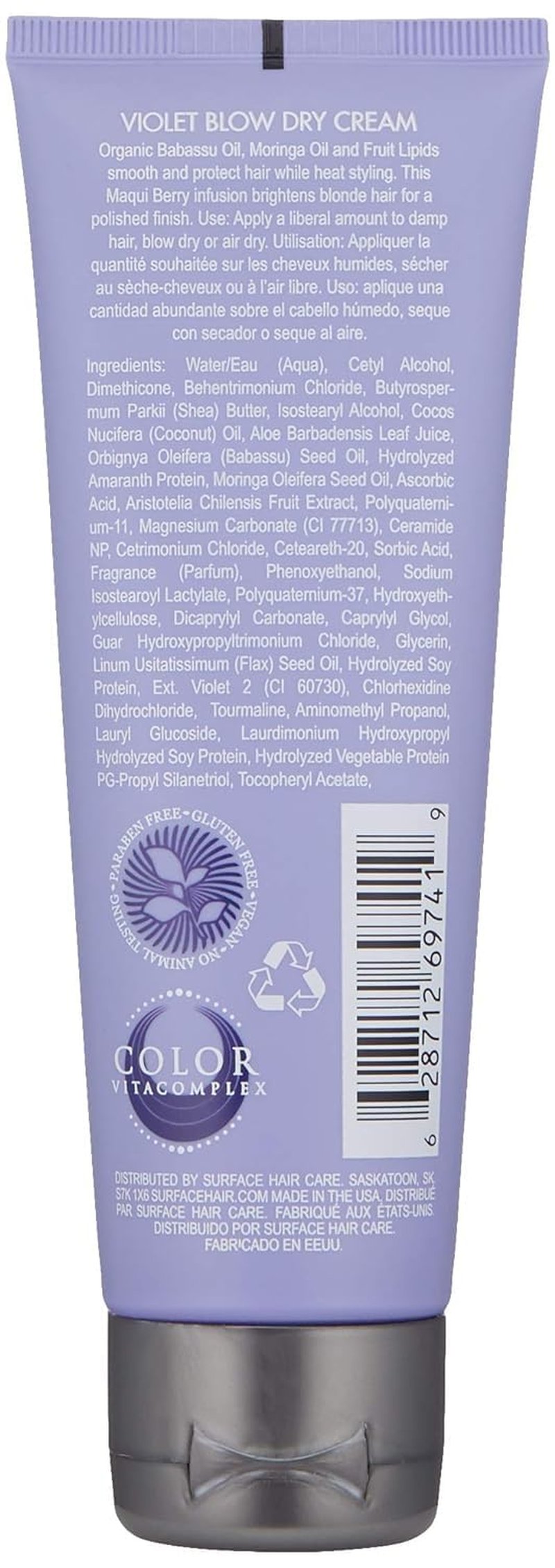 Pure Blonde Violet Blow Dry Cream - Tones & Brightens Hair - 4 Fl Oz