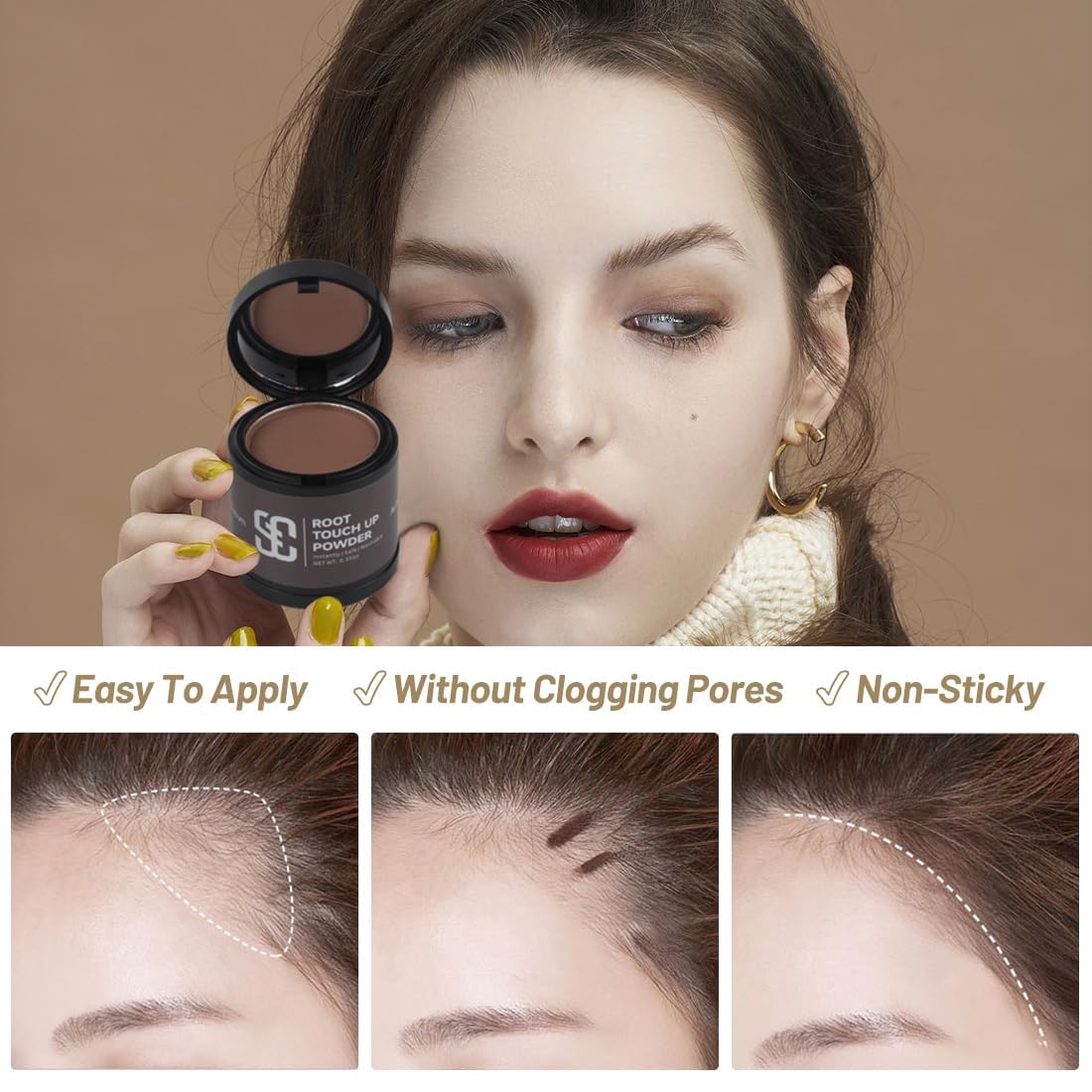 SOVONCARE Instantly Hairline Powder-Maycheer Conceals Gray Hair Loss Shadow Coverage Magic Color Root Touch Up for Women & Men