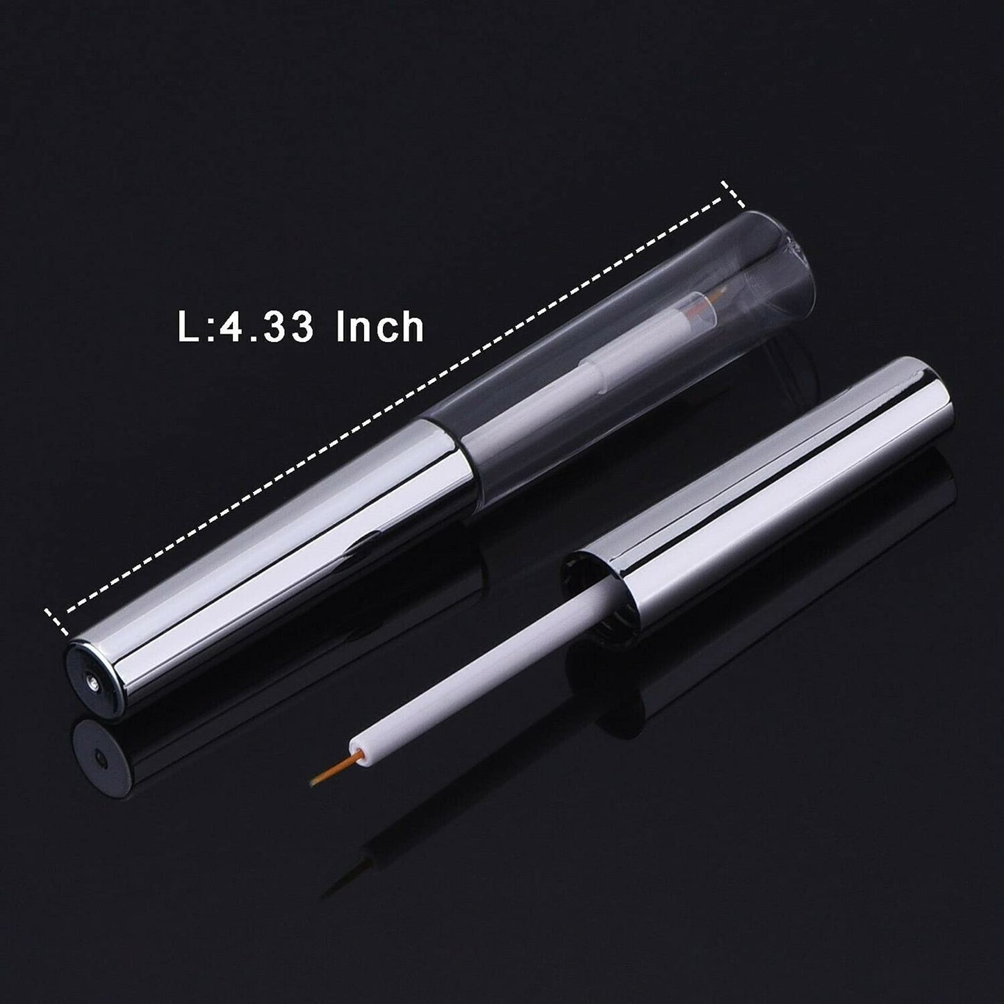 Empty Eyelash Mascara Tube and Eyeliner Wand, 8ml Mascara Tube Wand Eyelash Container Bottle, 7ml Empty and Eyeliner Tubes Transparent 4 Packs with Rubber Inserts, Funnels for DIY Castor Oil
