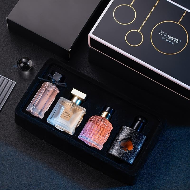 **Women's Perfume Set - 4 Floral & Fruity Fragrances in Elegant Gift Box | 105ml Total (3.5oz)**