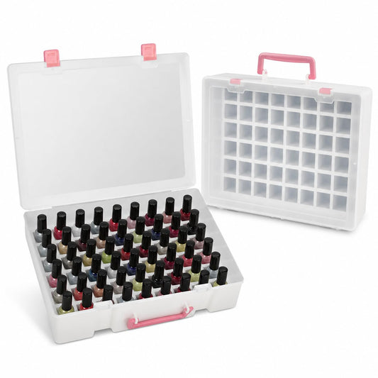 Nail Polish Organizer, 54-Bottle Storage with Separate Sponge Compartment