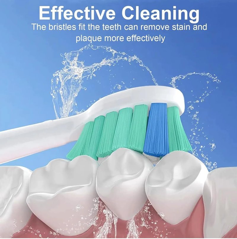 Replacement Toothbrush Heads Compatible with Philips Sonicare and More Click-on Handles 8 Pack White