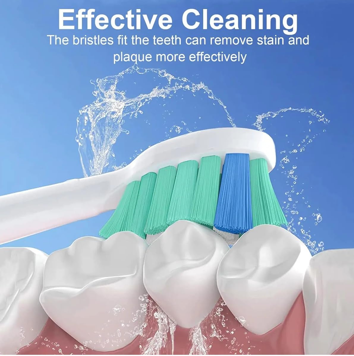 Replacement Toothbrush Heads Compatible with Philips Sonicare and More Click-on Handles 8 Pack White