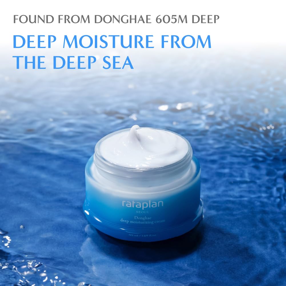 RATAPLAN Donghae Deep Moisturizing Cream 2 Pack - Deep Sea water, For Dry Skin, Ceramide, Hyaluronic Acid, Strengthen Skin Barrier, Korean Skincare