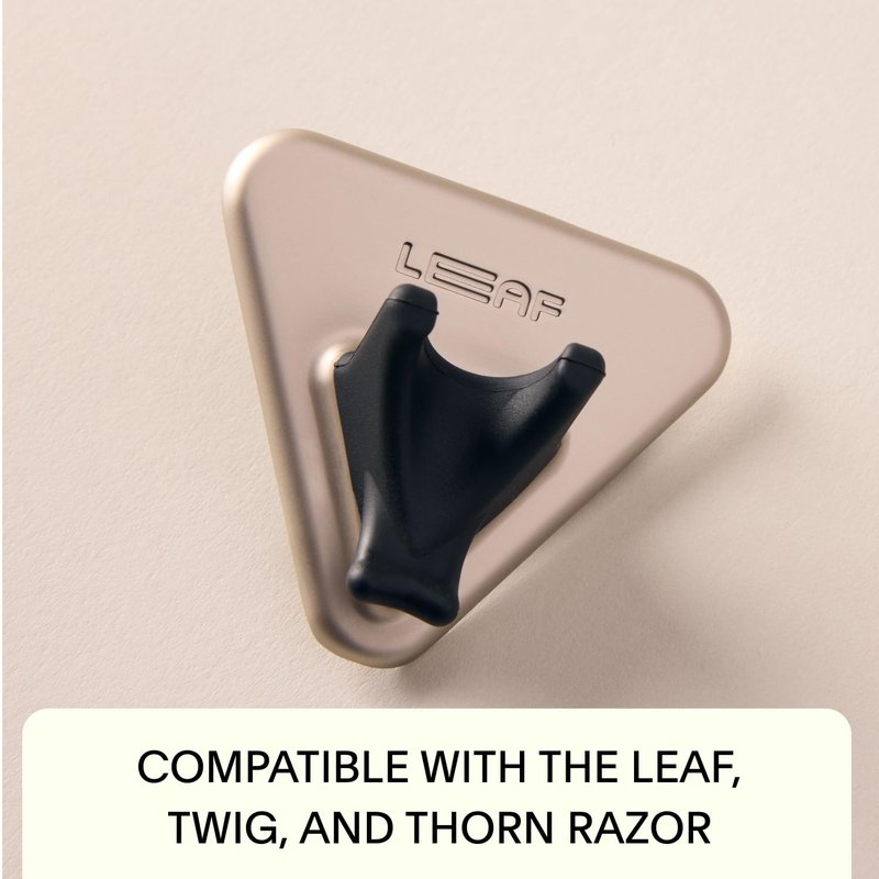 Leaf Shave | Chrome Shower Holder - Bathroom Adhesive Wall Hook Compatible With Leaf, Twig, and Thorn Razors