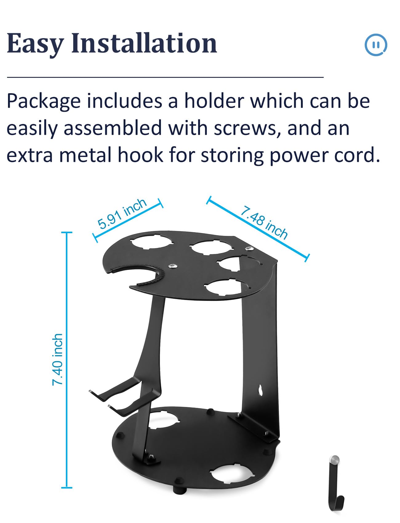 Puregad Curling Iron Storage Holder Attachments Compatible with Dyson Airwrap Organizer Wall Mounted Stand, Hair Wrap Rack on Desktop Accessories for Home/Bathroom