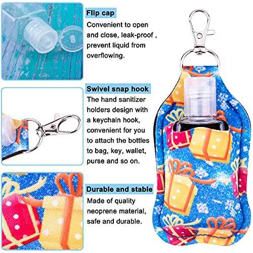 Duufin 40 Pieces Hand Sanitizer Keychain Holders Set with 20 Pieces Hand Sanitizer Holder and 20 Pieces Empty Travel Bottles