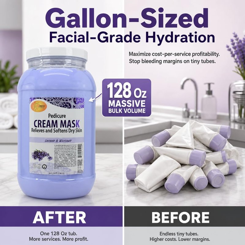 Body and Foot Cream Mask - Lavender & Wildflower Hydrating Treatment | 128 Oz for Tired Feet & Skin