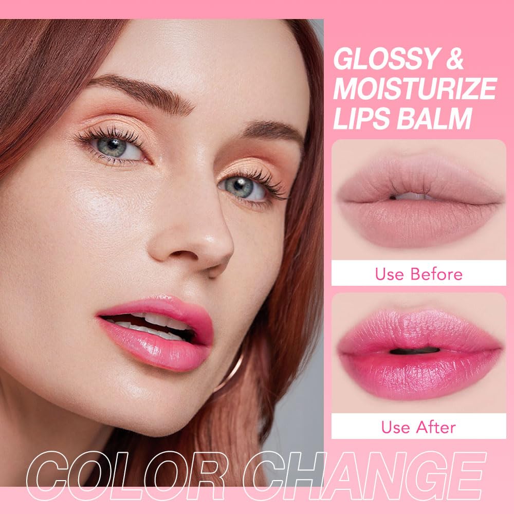 BINGBRUSH Color Changing Lipstick Set - 8PCS Moisturizing & Waterproof Lip Tint | Hydrating Fruit Flavor for Women