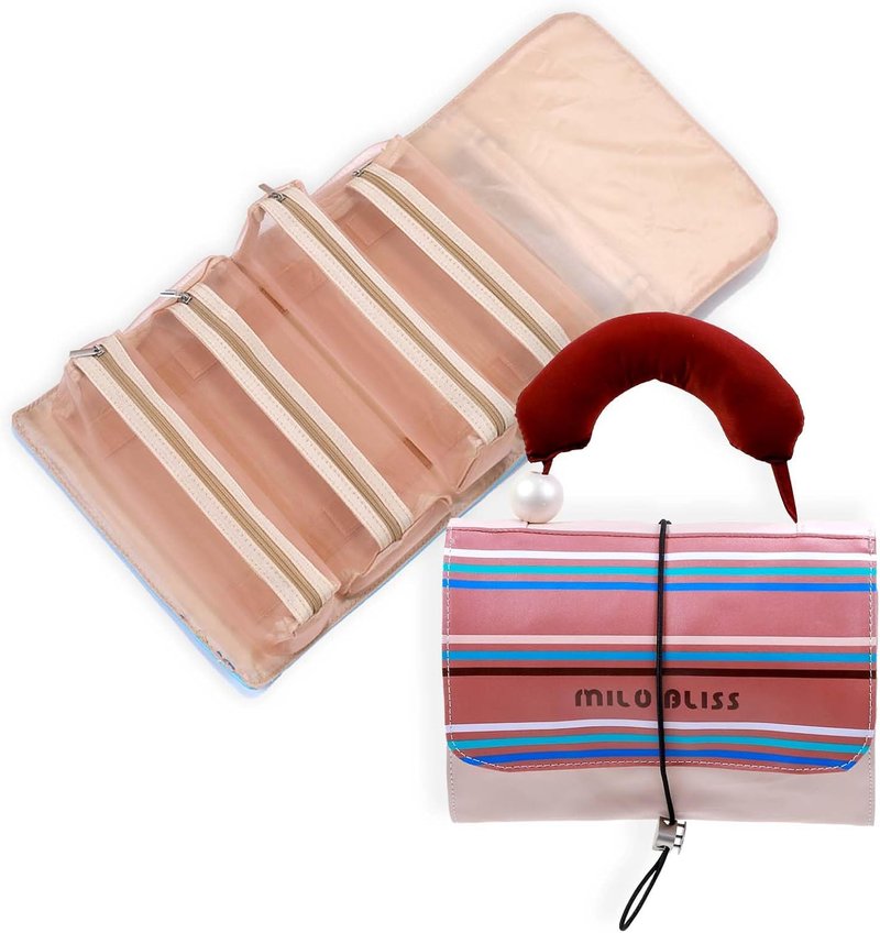 Foldable Makeup Bag - 4-in-1 Detachable Organizer for Travel | Multi-Compartment Cosmetic Bag for Women