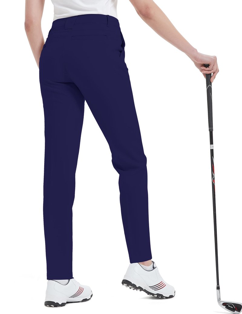 Women's Golf Pants Stretch Straight Leg Pants Quick Dry Lightweight with 5 Pockets Athletic Work Casual for Women Size 10 Navy Blue