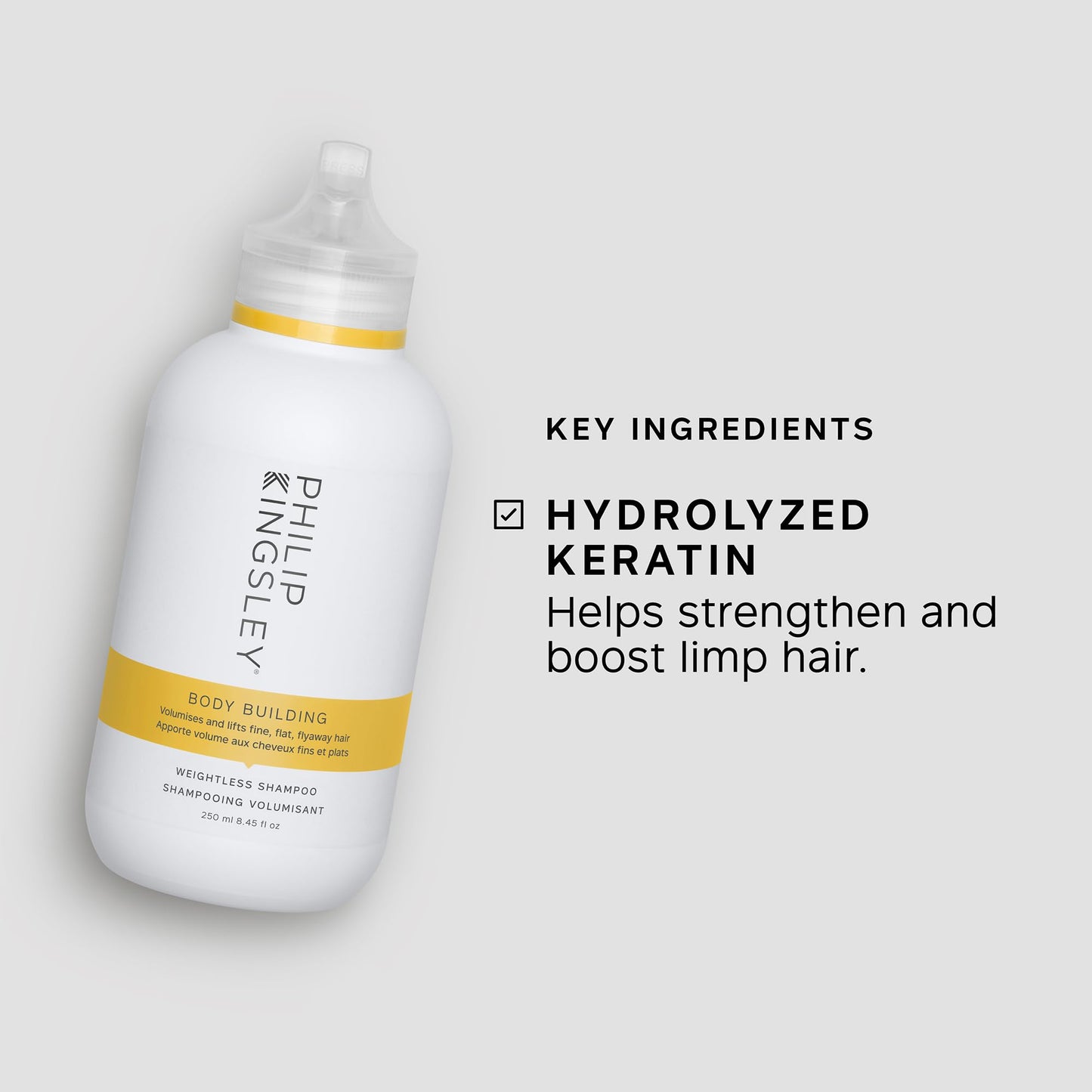 PHILIP KINGSLEY | Body Building Weightless Shampoo | Volumizing Shampoo for Fine, Limp, Flat, Flyaway Hair | Hydrates, Thickens, Lifts and Adds Volume and Shine | 8.4oz