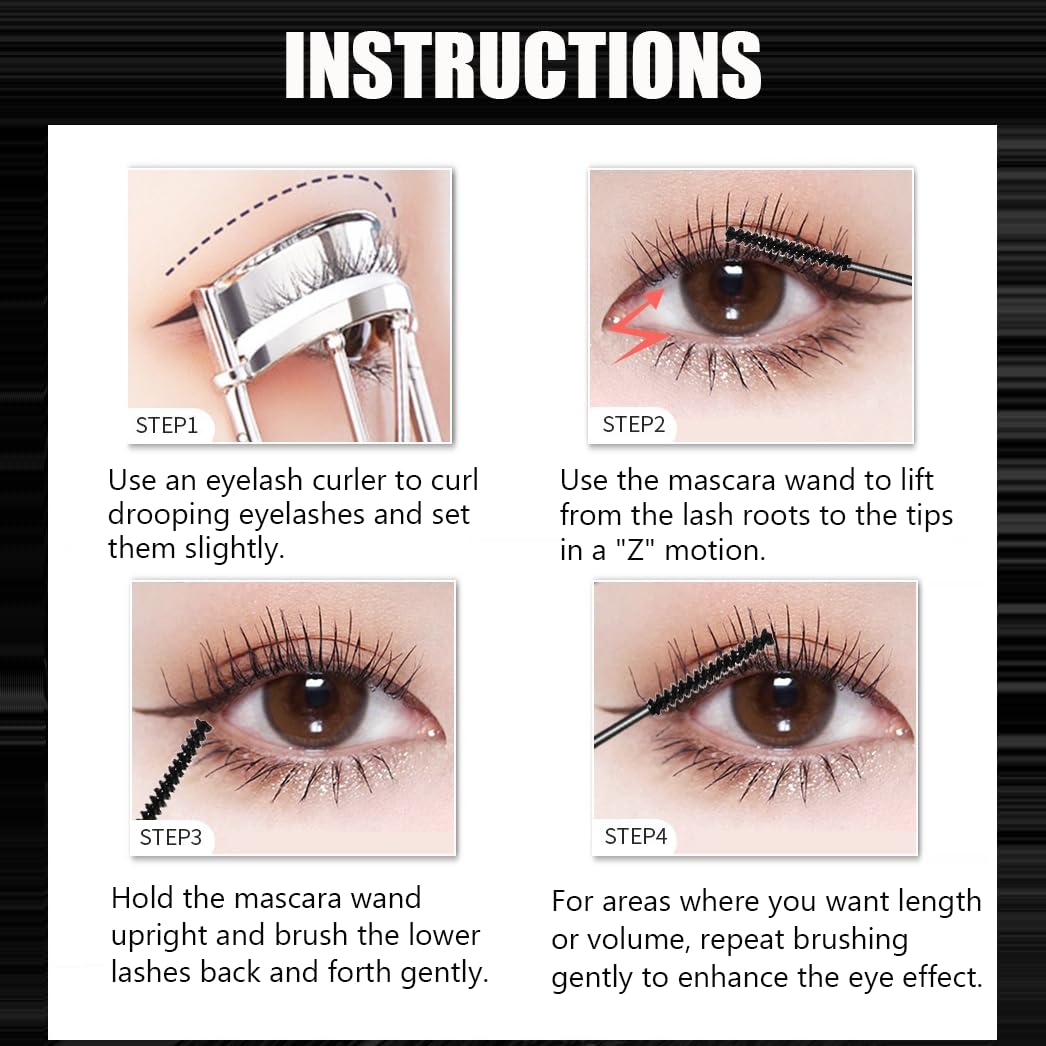 Mascara, Natural Long-Lasting Formula, Black and Brown Shades