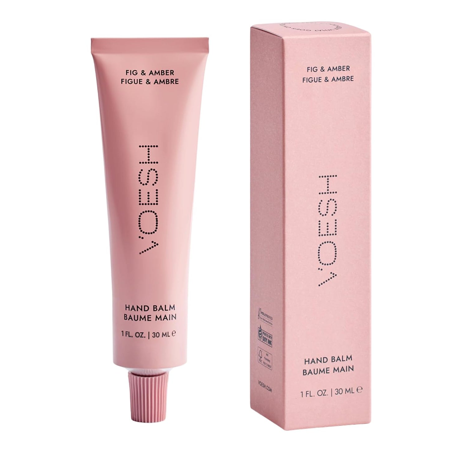 VOESH Vegan Hand Balm - Fig & Amber Moisturizer for Dry Hands | Non-Greasy, Fast-Absorbing 1 oz Travel Size